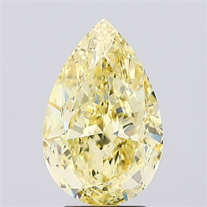 Picture of Lab Created Diamond 4.03 Carats, Pear with  Cut, Fancy Intense Yellow Color, VS1 Clarity and Certified by IGI