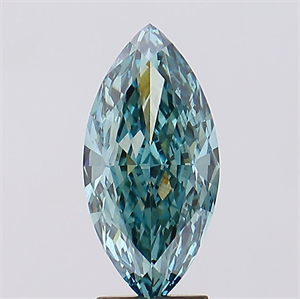 Picture of Lab Created Diamond 3.56 Carats, Marquise with  Cut, Fancy Vivid Green Color, VVS2 Clarity and Certified by IGI