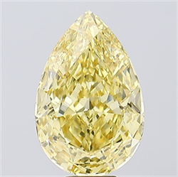 Picture of Lab Created Diamond 11.06 Carats, Pear with  Cut, Fancy Vivid Yellow Color, VVS2 Clarity and Certified by IGI