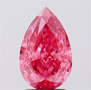 Picture of Lab Created Diamond 2.57 Carats, Pear with  Cut, Fancy Vivid Pink Color, VS1 Clarity and Certified by IGI