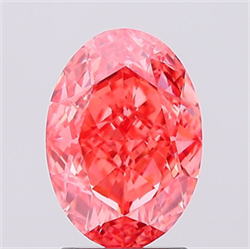 Picture of Lab Created Diamond 2.13 Carats, Oval with  Cut, Fancy Vivid Pink Color, VVS2 Clarity and Certified by IGI
