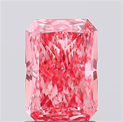 Picture of Lab Created Diamond 1.54 Carats, Radiant with  Cut, Fancy Vivid Pink Color, VVS2 Clarity and Certified by IGI