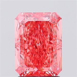 Picture of Lab Created Diamond 2.09 Carats, Radiant with  Cut, Fancy Vivid Pink Color, VVS2 Clarity and Certified by IGI