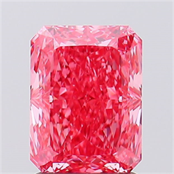Picture of Lab Created Diamond 2.05 Carats, Radiant with  Cut, Fancy Vivid Pink Color, VVS2 Clarity and Certified by IGI