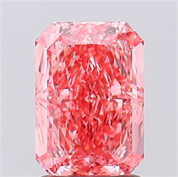 Picture of Lab Created Diamond 2.06 Carats, Radiant with  Cut, Fancy Vivid Pink Color, VVS2 Clarity and Certified by IGI