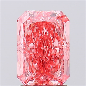Picture of Lab Created Diamond 2.06 Carats, Radiant with  Cut, Fancy Vivid Pink Color, VVS2 Clarity and Certified by IGI