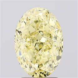 Picture of Lab Created Diamond 3.15 Carats, Oval with  Cut, Fancy Intense Yellow Color, VS1 Clarity and Certified by IGI