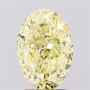 Picture of Lab Created Diamond 3.15 Carats, Oval with  Cut, Fancy Intense Yellow Color, VS1 Clarity and Certified by IGI