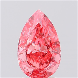 Picture of Lab Created Diamond 1.54 Carats, Pear with  Cut, Fancy Vivid Pink Color, VVS2 Clarity and Certified by IGI