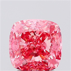 Picture of Lab Created Diamond 2.07 Carats, SQUARE CUSHION,SQUARE CUSHION MODIFIED BRILLIANT with  Cut, Fancy Vivid Pink Color, VVS2 Clarity and Certified by IGI