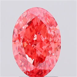 Picture of Lab Created Diamond 2.02 Carats, Oval with  Cut, Fancy Vivid Pink Color, VVS2 Clarity and Certified by IGI