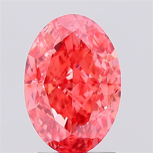 Picture of Lab Created Diamond 2.02 Carats, Oval with  Cut, Fancy Vivid Pink Color, VVS2 Clarity and Certified by IGI