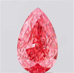 Picture of Lab Created Diamond 1.58 Carats, Pear with  Cut, Fancy Vivid Pink Color, VS1 Clarity and Certified by IGI