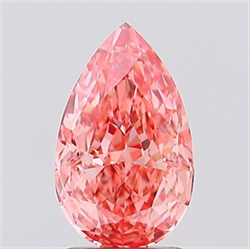 Picture of Lab Created Diamond 2.08 Carats, Pear with  Cut, Fancy Vivid Pink Color, VVS2 Clarity and Certified by IGI