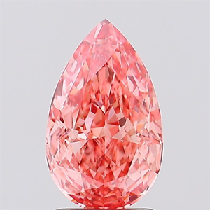 Picture of Lab Created Diamond 2.08 Carats, Pear with  Cut, Fancy Vivid Pink Color, VVS2 Clarity and Certified by IGI
