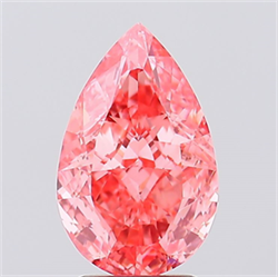 Picture of Lab Created Diamond 2.08 Carats, Pear with  Cut, Fancy Vivid Pink Color, VVS2 Clarity and Certified by IGI