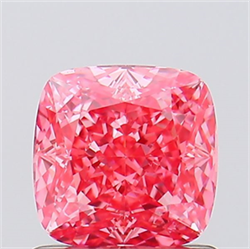 Picture of Lab Created Diamond 1.10 Carats, SQUARE CUSHION,SQUARE CUSHION MODIFIED BRILLIANT with  Cut, Fancy Vivid Pink Color, VVS2 Clarity and Certified by IGI
