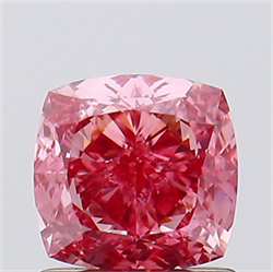 Picture of Lab Created Diamond 1.09 Carats, SQUARE CUSHION,SQUARE CUSHION MODIFIED BRILLIANT with  Cut, Fancy Vivid Pink Color, VVS2 Clarity and Certified by IGI