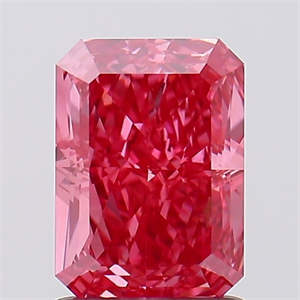 Picture of Lab Created Diamond 1.53 Carats, Radiant with  Cut, Fancy Vivid Pink Color, VVS2 Clarity and Certified by IGI