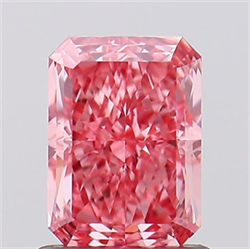 Picture of Lab Created Diamond 1.07 Carats, Radiant with  Cut, Fancy Vivid Pink Color, VVS2 Clarity and Certified by IGI