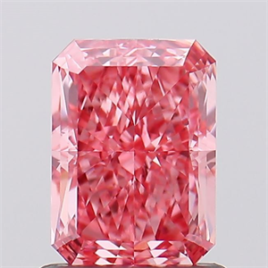 Picture of Lab Created Diamond 1.07 Carats, Radiant with  Cut, Fancy Vivid Pink Color, VVS2 Clarity and Certified by IGI