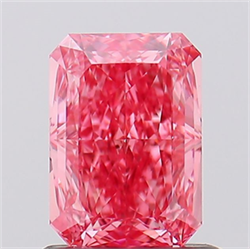 Picture of Lab Created Diamond 1.02 Carats, Radiant with  Cut, Fancy Vivid Pink Color, VVS2 Clarity and Certified by IGI