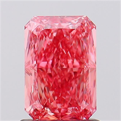 Picture of Lab Created Diamond 1.10 Carats, Radiant with  Cut, Fancy Vivid Pink Color, VVS2 Clarity and Certified by IGI