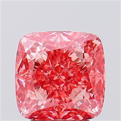 Picture of Lab Created Diamond 3.04 Carats, SQUARE CUSHION,SQUARE CUSHION MODIFIED BRILLIANT with  Cut, Fancy Vivid Pink Color, VVS2 Clarity and Certified by IGI
