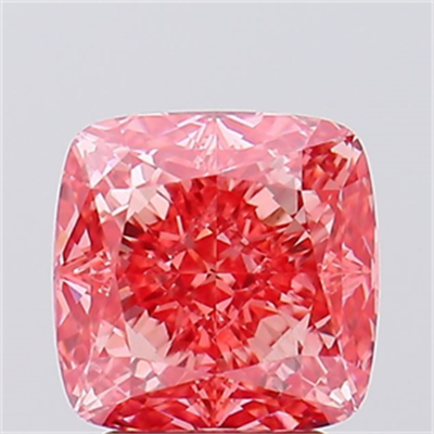 Lab Created Diamond 3.04 Carats, SQUARE CUSHION,SQUARE CUSHION MODIFIED BRILLIANT with  Cut, Fancy Vivid Pink Color, VVS2 Clarity and Certified by IGI, Stock 3310468
