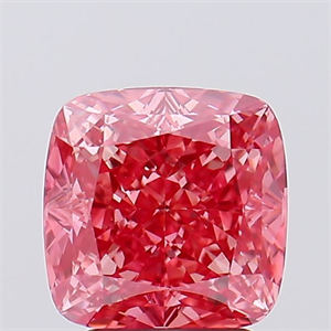 Picture of Lab Created Diamond 3.20 Carats, SQUARE CUSHION,SQUARE CUSHION MODIFIED BRILLIANT with  Cut, Fancy Vivid Pink Color, VVS2 Clarity and Certified by IGI