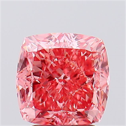 Picture of Lab Created Diamond 3.02 Carats, SQUARE CUSHION,SQUARE CUSHION MODIFIED BRILLIANT with  Cut, Fancy Vivid Pink Color, VS1 Clarity and Certified by IGI