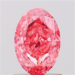 Picture of Lab Created Diamond 1.10 Carats, Oval with  Cut, Fancy Vivid Pink Color, VVS2 Clarity and Certified by IGI