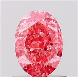 Picture of Lab Created Diamond 1.01 Carats, Oval with  Cut, Fancy Vivid Pink Color, VVS2 Clarity and Certified by IGI