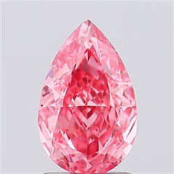 Picture of Lab Created Diamond 1.00 Carats, Pear with  Cut, Fancy Vivid Pink Color, VS1 Clarity and Certified by IGI