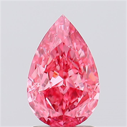 Picture of Lab Created Diamond 1.10 Carats, Pear with  Cut, Fancy Vivid Pink Color, VVS2 Clarity and Certified by IGI