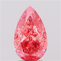 Picture of Lab Created Diamond 3.12 Carats, Pear with  Cut, Fancy Vivid Pink Color, VS1 Clarity and Certified by IGI