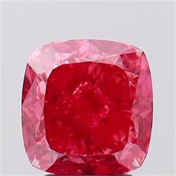Picture of Lab Created Diamond 3.15 Carats, SQUARE CUSHION,SQUARE CUSHION MODIFIED BRILLIANT with  Cut, Fancy Vivid Pink Color, VS2 Clarity and Certified by IGI