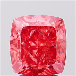 Picture of Lab Created Diamond 3.51 Carats, Cushion with  Cut, Fancy Vivid Pink Color, SI1 Clarity and Certified by IGI
