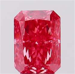 Picture of Lab Created Diamond 3.11 Carats, Radiant with  Cut, Fancy Vivid Pink Color, VS1 Clarity and Certified by IGI