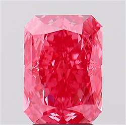 Picture of Lab Created Diamond 3.15 Carats, Radiant with  Cut, Fancy Vivid Pink Color, VS1 Clarity and Certified by IGI