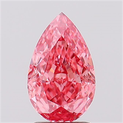 Picture of Lab Created Diamond 1.55 Carats, Pear with  Cut, Fancy Vivid Pink Color, VS1 Clarity and Certified by IGI