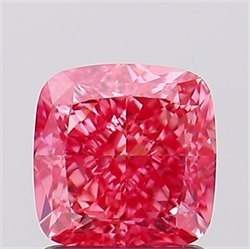 Picture of Lab Created Diamond 1.59 Carats, SQUARE CUSHION,SQUARE CUSHION MODIFIED BRILLIANT with  Cut, Fancy Vivid Pink Color, VVS2 Clarity and Certified by IGI