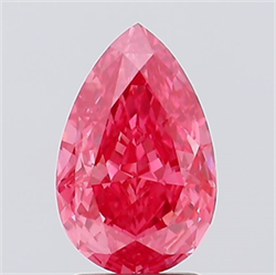Picture of Lab Created Diamond 2.53 Carats, Pear with  Cut, Fancy Vivid Pink Color, VVS2 Clarity and Certified by IGI