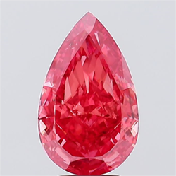 Picture of Lab Created Diamond 5.09 Carats, Pear with  Cut, Fancy Vivid Pink Color, SI1 Clarity and Certified by IGI