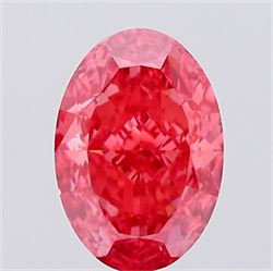 Picture of Lab Created Diamond 3.05 Carats, Oval with  Cut, Fancy Vivid Pink Color, VVS2 Clarity and Certified by IGI