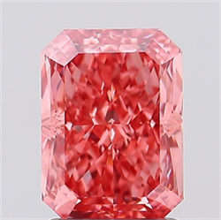 Foto Del inventario de diamantes de laboratorio, 2.07 quilates, Radiante , Color Fancy Vivid Pink, claridad VVS2 y certificado IGI de