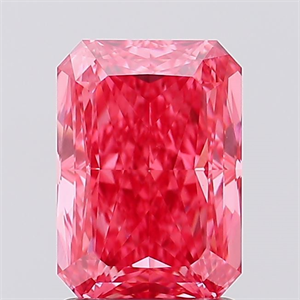 Picture of Lab Created Diamond 2.02 Carats, Radiant with  Cut, Fancy Vivid Pink Color, VS1 Clarity and Certified by IGI