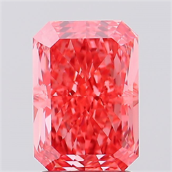 Picture of Lab Created Diamond 2.56 Carats, Radiant with  Cut, Fancy Vivid Pink Color, VVS2 Clarity and Certified by IGI