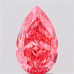 Picture of Lab Created Diamond 2.55 Carats, Pear with  Cut, Fancy Vivid Pink Color, VS1 Clarity and Certified by IGI