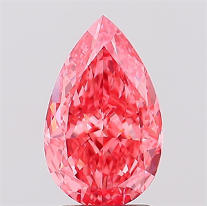 Picture of Lab Created Diamond 2.55 Carats, Pear with  Cut, Fancy Vivid Pink Color, VS1 Clarity and Certified by IGI